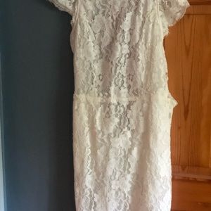 White lace dress with open back